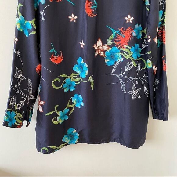 JOHNNY WAS-BECCA 100% Silk Floral Pattern Tunic Top (Small) - Picture 10 of 15